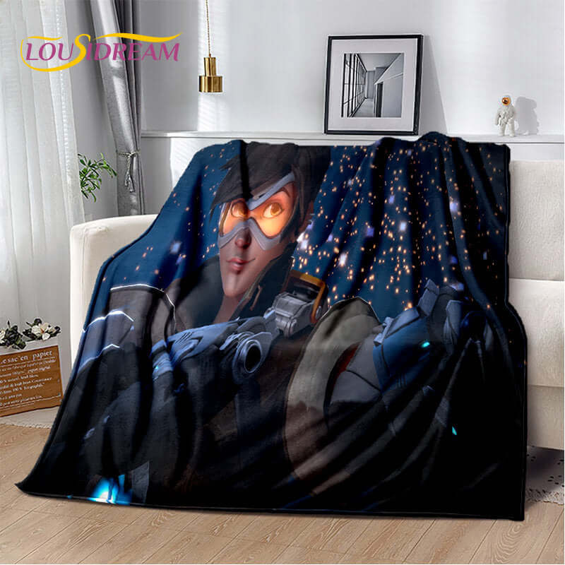 Overwatch Game Gamer DVA  Reaper Soft Plush Blanket,Flannel Blanket Throw Blanket for Living Room Bedroom Bed Sofa Picnic Kid 3D