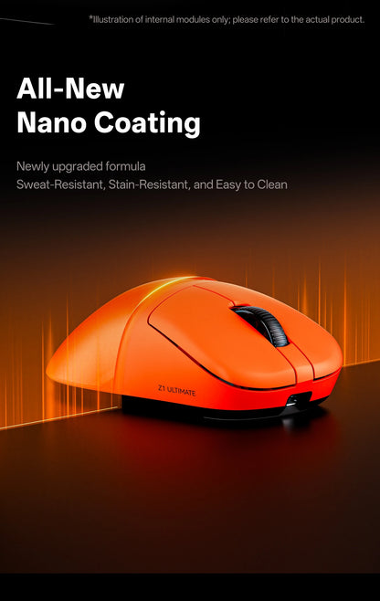 Ratón inalámbrico ATK Blazing Sky Z1 V2 Ultimate PAW3950 Ultra Dual 8K Gaming, ergonómico, desarrollo propio, para manos medianas y grandes