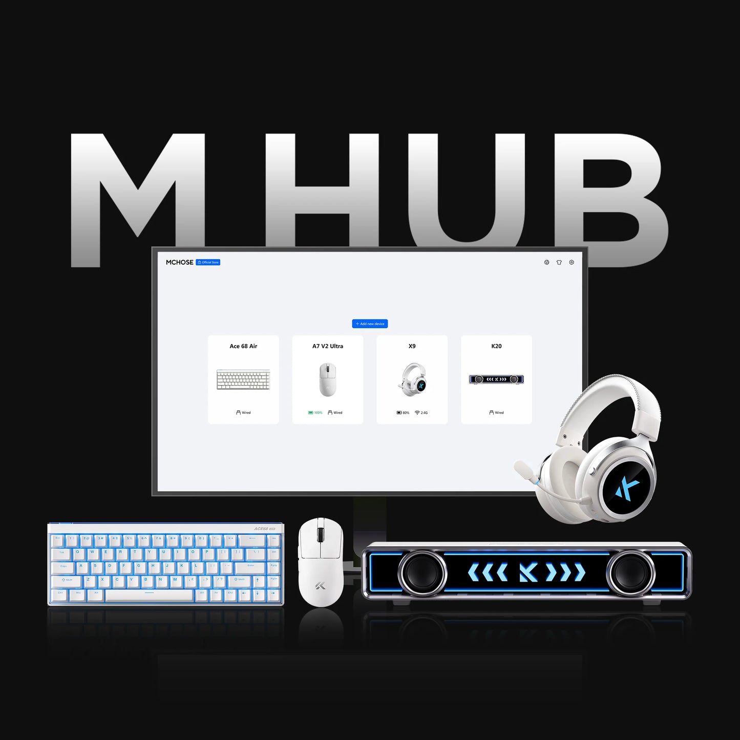 MCHOSE A7 V2 Lightweight Wireless Gaming Mouse, PAW3950 Sensor, Dual 8000Hz Polling Rate, 42,000 DPI Esports Gaming Mouse for PC & Office