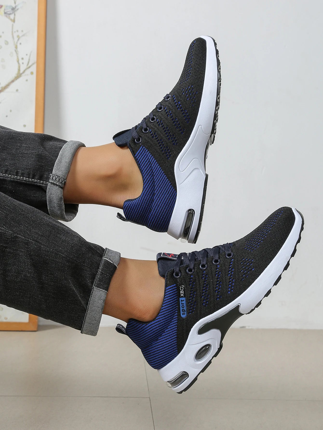Zapatillas de hombre de moda, supertranspirables, con cordones para running - Antideslizantes, duraderas y con comodidad acolchada - Zapatillas de moda para hombre