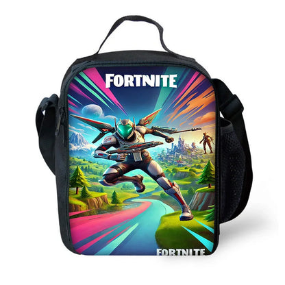 Borsa termica isolata grande per bambini F-FortniteS, capiente, per ragazzo, ragazza, studentessa, picnic all’aperto, pranzo, riutilizzabile con funzione cooler