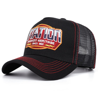 2025 New STATION1865 Truck Hat Men's Personalized Hip Hop Hat Women's Outdoor Skateboarding Hat Sunshade Baseball Hat Mesh Hat