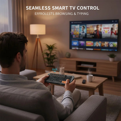 MRSVI Mini Tastiera Bluetooth A8 PLUS, tastiera wireless retroilluminata 2.4GHz con touchpad per Android TV Box, Mac, laptop, Windows