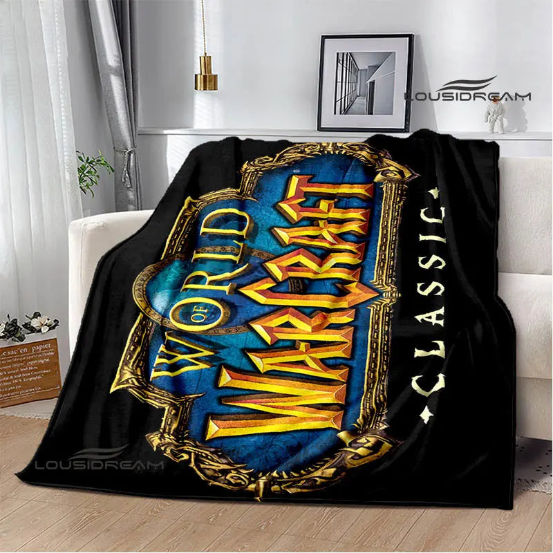 Печатно одеяло Game World of Warcraft, пикник одеяло, топло фланелено одеяло, домашно спално бельо, одеяла за легла, подарък за рожден ден