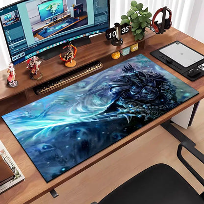 World Of Warcraft Wrath Of The Lich King Mouse Pad Large Anti-Slip Rubber Gaming MousePad Durable Desk Pad Thick Seam Edge Suita