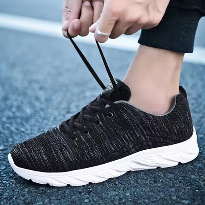 Zapatillas deportivas para hombre para correr y hacer jogging, sneakers casuales de exterior con cordones, malla transpirable ligera, para tenis y caminar al aire libre, tallas 39-46
