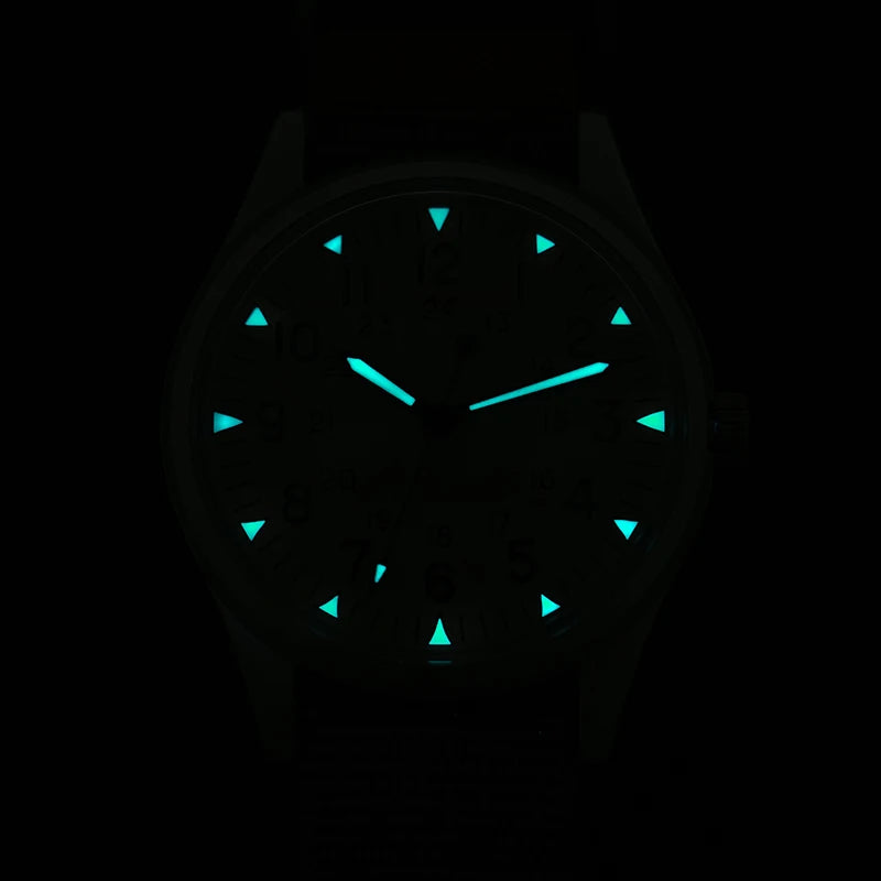 Militado ML07 Quartz Watch VH31 Sweep Movement Domed Sapphire Crystal Luminous 10Bar Waterproof 36mm Vintage Mens Watches