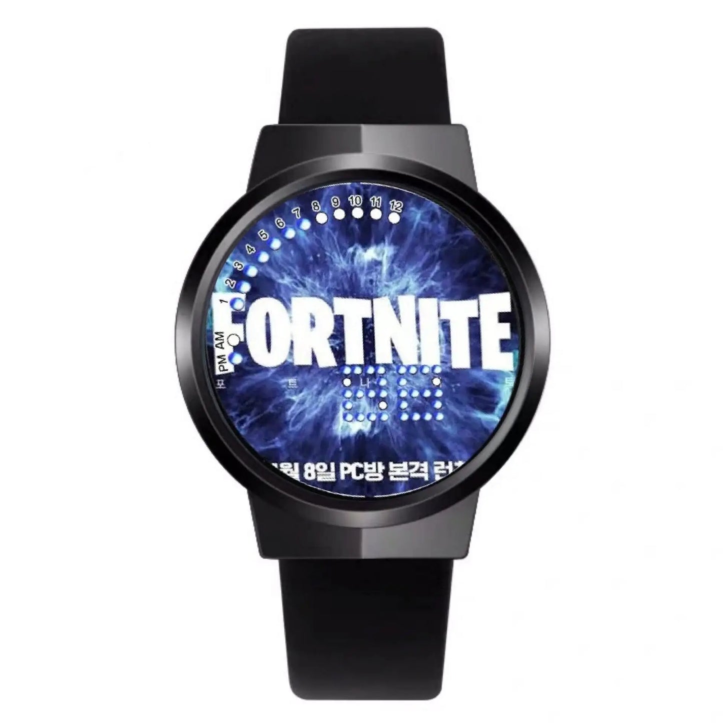 Reloj Fortnite de moda cute, cartoon y kawaii personalizado con luz nocturna LED táctil, reloj electrónico para estudiantes, regalo para amigos