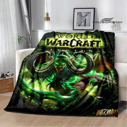 Печатно одеяло Game World of Warcraft, пикник одеяло, топло фланелено одеяло, домашно спално бельо, одеяла за легла, подарък за рожден ден