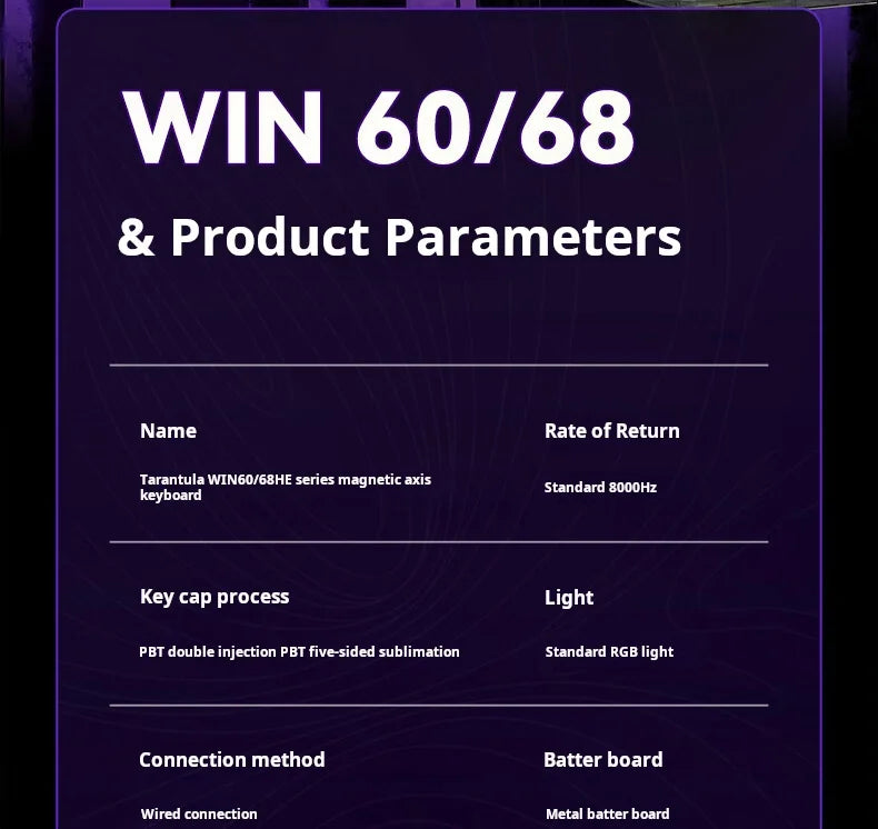AULA WIN60 HE Tastiera cablata ad asse magnetico RT, tastiera meccanica personalizzata per giochi e-sport, polling rate 8K