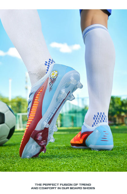 New Men Soccer Shoes Outdoor Sport Boys Football Boots Breathable Match Comfortable Long Spikes Training Cleats Adult Non Slip