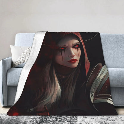 Warm BlanketStudents Travel World of Warcraft  Sylvanas Windrunner Throw Blanket  Flannel Bedspread For Home Decor Bed Cover