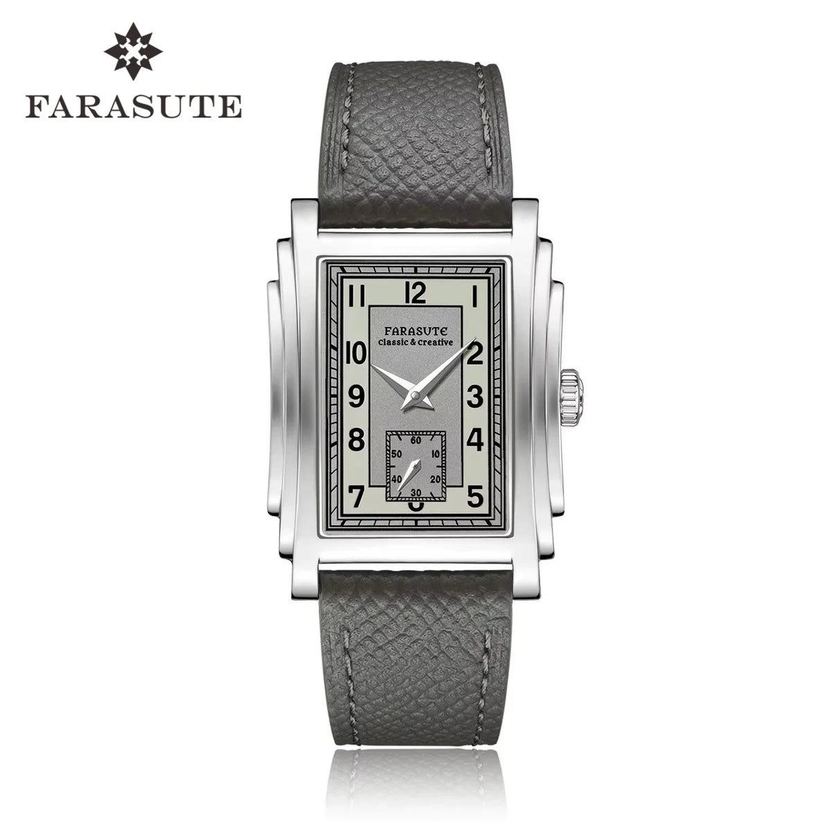 FARASUTE Original Design Square Manual Mechanical Men's Watch Seagull Movement Luxury Retro Sapphire Mirror Waterproof Men Watch