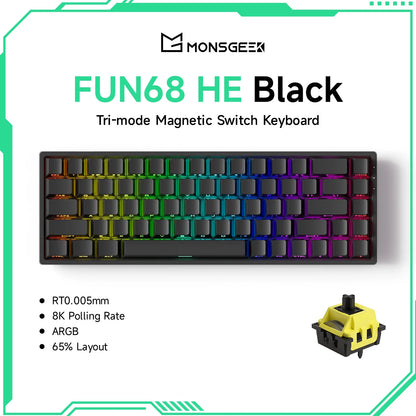 Akko MonsGeek FUN68 FUN60 PRO&MAX Tastiera magnetica HE 60% 65% Tastiere da gaming Rapid Trigger 8K Tastiera custom per gamer Esports