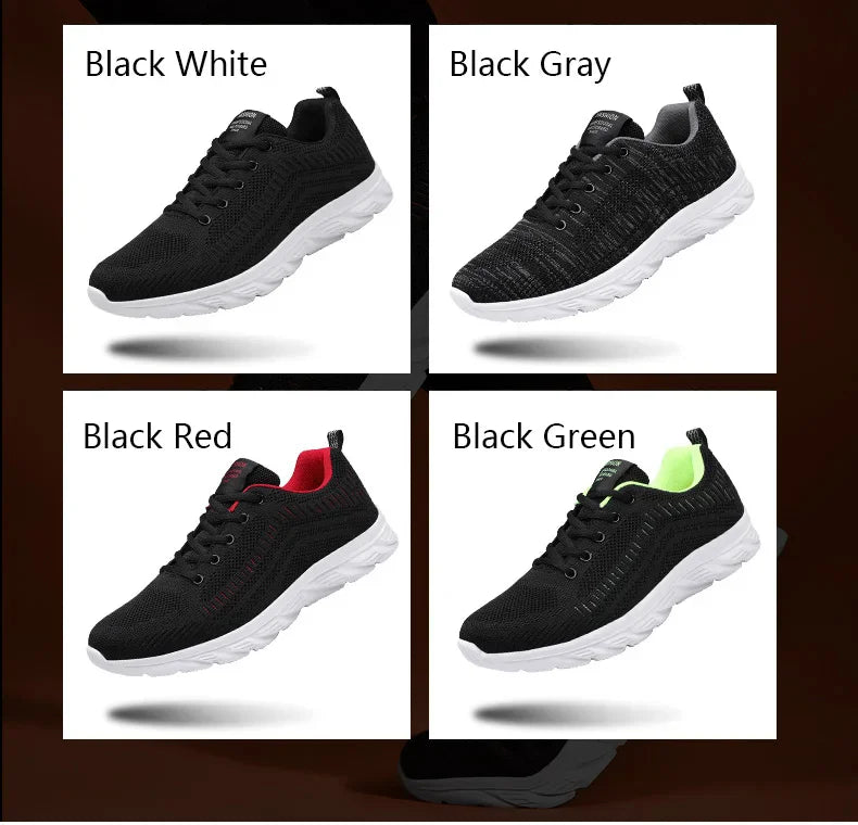 Zapatillas deportivas para hombre para correr y hacer jogging, sneakers casuales de exterior con cordones, malla transpirable ligera, para tenis y caminar al aire libre, tallas 39-46