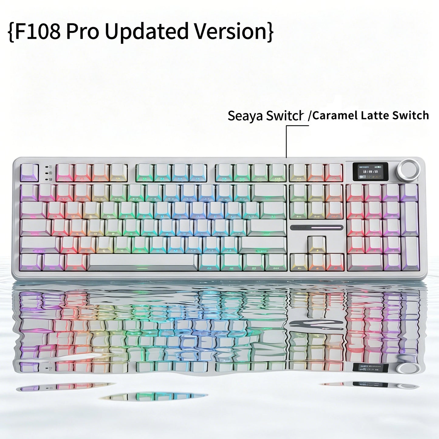 Teclado mecánico AULA F108 PRO personalizado con diseño 100%, retroiluminación RGB, Bluetooth inalámbrico, interruptor HiFi para gaming