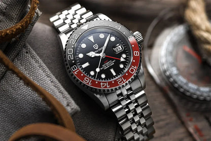 New 1662 PAGANI DESIGN GMT Automatic Watch 40mm Men's Wristwatch Top Brand 100M Waterproof Mechanical Wristwatches for Men Cloc