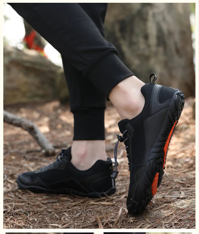 Zapatillas de senderismo para hombre, sin cordones, transpirables, para deportes al aire libre, escalada, trekking y running; antideslizantes, cómodas, calzado informal de jogging para hombre