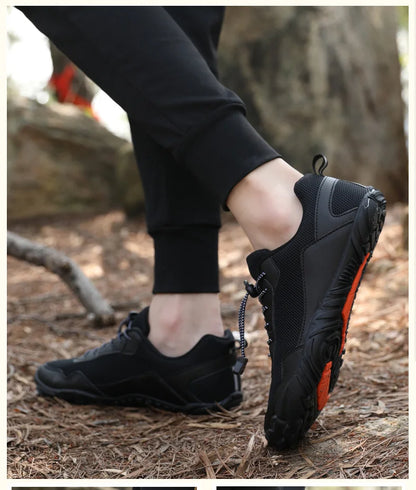 Zapatillas de senderismo para hombre, sin cordones, transpirables, para deportes al aire libre, escalada, trekking y running; antideslizantes, cómodas, calzado informal de jogging para hombre