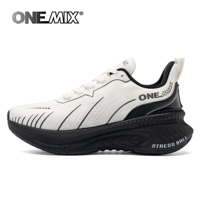 ONEMIX New Cushioning Running Shoes For Men Suitable for Heavy Runners Lace-Up Sports Women Non-slip Outdoor Athletic Male Sneakers