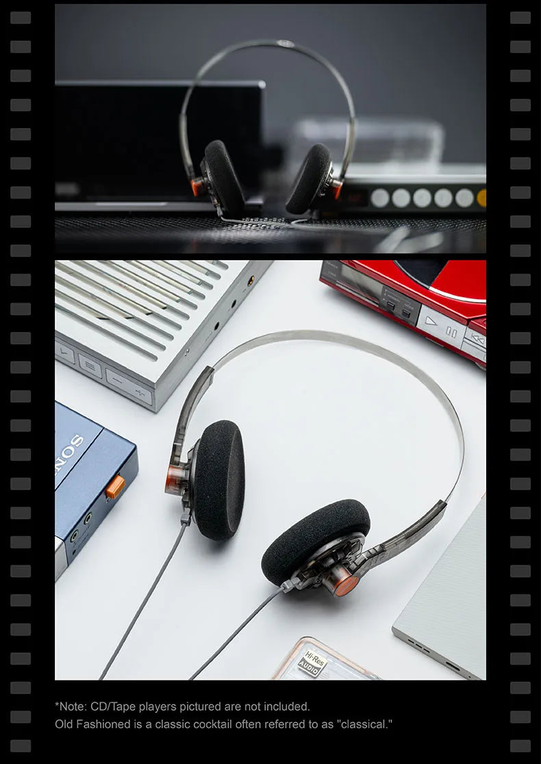 MOONDROP OLD FASHIONED On-Ear Headphone 40mm large dynamic driver 0.78-2pin 3.5mm Plug