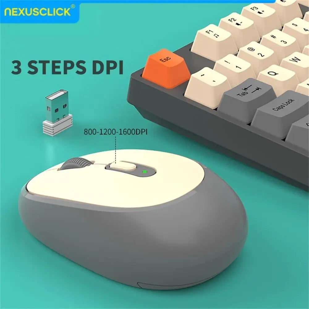 Set tastiera e mouse wireless NexusClick per gaming e ufficio, risparmio energetico intelligente, formato completo 104 tasti, 1600DPI regolabili, USB per laptop e PC