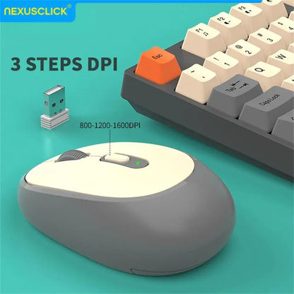 Set tastiera e mouse wireless NexusClick per gaming e ufficio, risparmio energetico intelligente, formato completo 104 tasti, 1600DPI regolabili, USB per laptop e PC