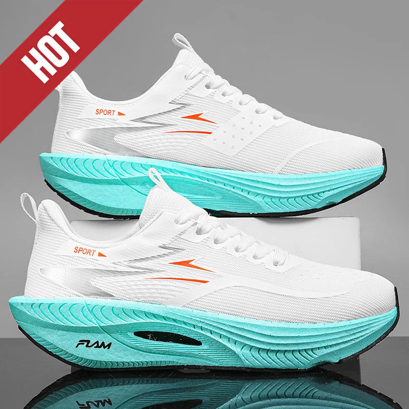 Zapatillas de running nuevas con placa de carbono para maratón, deportivas para hombre, transpirables y ligeras, zapatillas deportivas cómodas antideslizantes para mujer, estilo casual