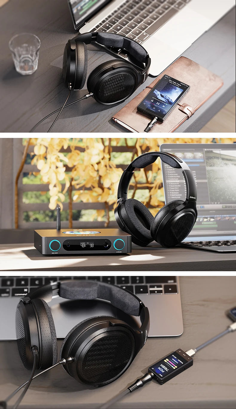 Auriculares audiófilos over-ear magnéticos planares FiiO JT7 – Driver de 95x86mm, headset HiFi con cable de 4.4mm y 3.5mm