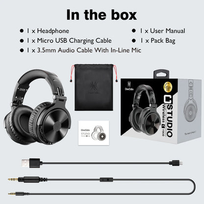 Auriculares gaming inalámbricos OneOdio Pro-M Bluetooth 5.2 HiFi estéreo con micrófono, 110H de autonomía, graves profundos y diseño plegable circumaural