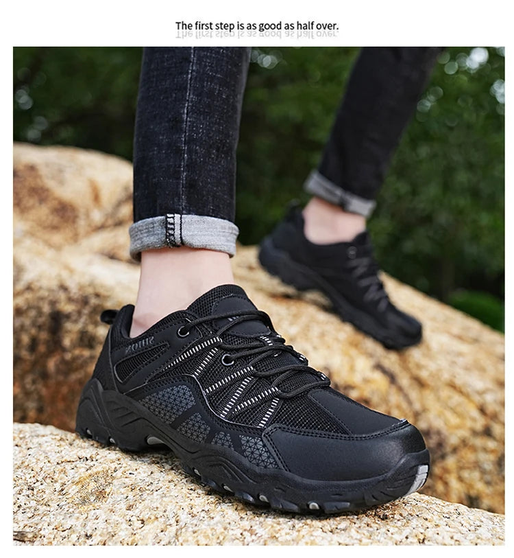 Scarpe da trekking da uomo Brand in mesh traspirante, scarpe da viaggio outdoor impermeabili per caccia e pesca, scarpe sportive da montagna, fuoristrada e riding