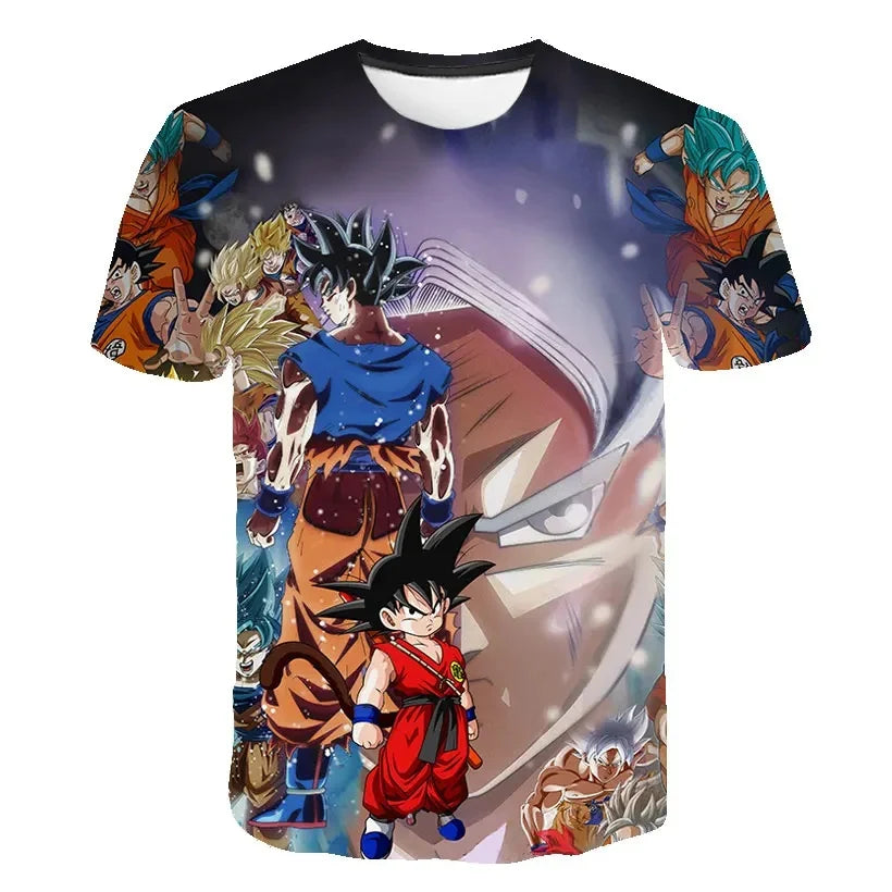 T-shirts pour hommes T-shirt Dragon Ball Z Vêtements pour garçons Vêtements pour enfants T-shirt d'été à manches courtes pour enfants T-shirt à motif de dessin animé pour bébés garçons