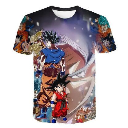 T-shirts pour hommes T-shirt Dragon Ball Z Vêtements pour garçons Vêtements pour enfants T-shirt d'été à manches courtes pour enfants T-shirt à motif de dessin animé pour bébés garçons