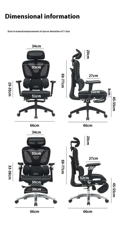 Ergonomic Office Chair Mesh Seat Adjustable Headrest Commercial Chair Footrests Support Comfortable Lumbar Chaise Ergonomique
