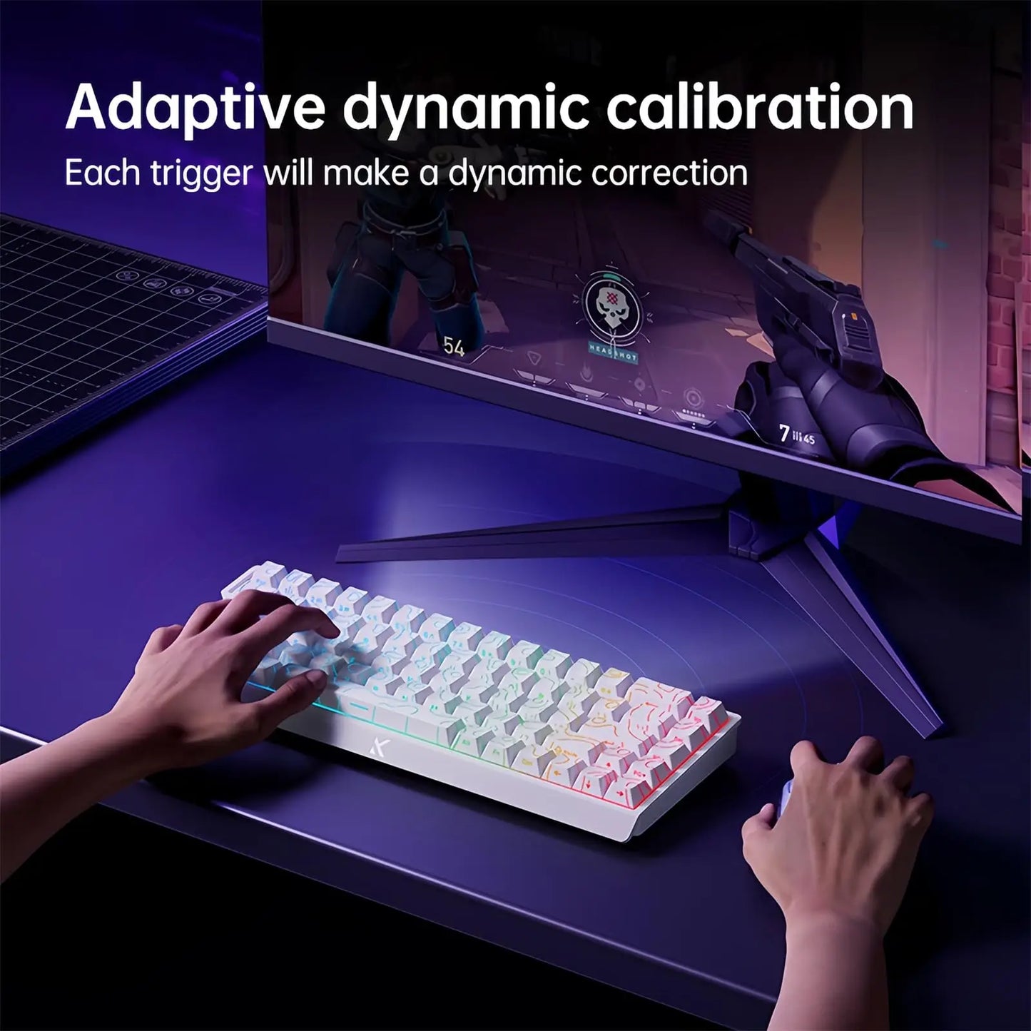 Tastiera gaming MCHOSE ACE 68 con switch magnetici Hall Effect, Rapid Trigger, RGB programmabile, 8K Hz, DKS/MT/TGL/RS/SOCD