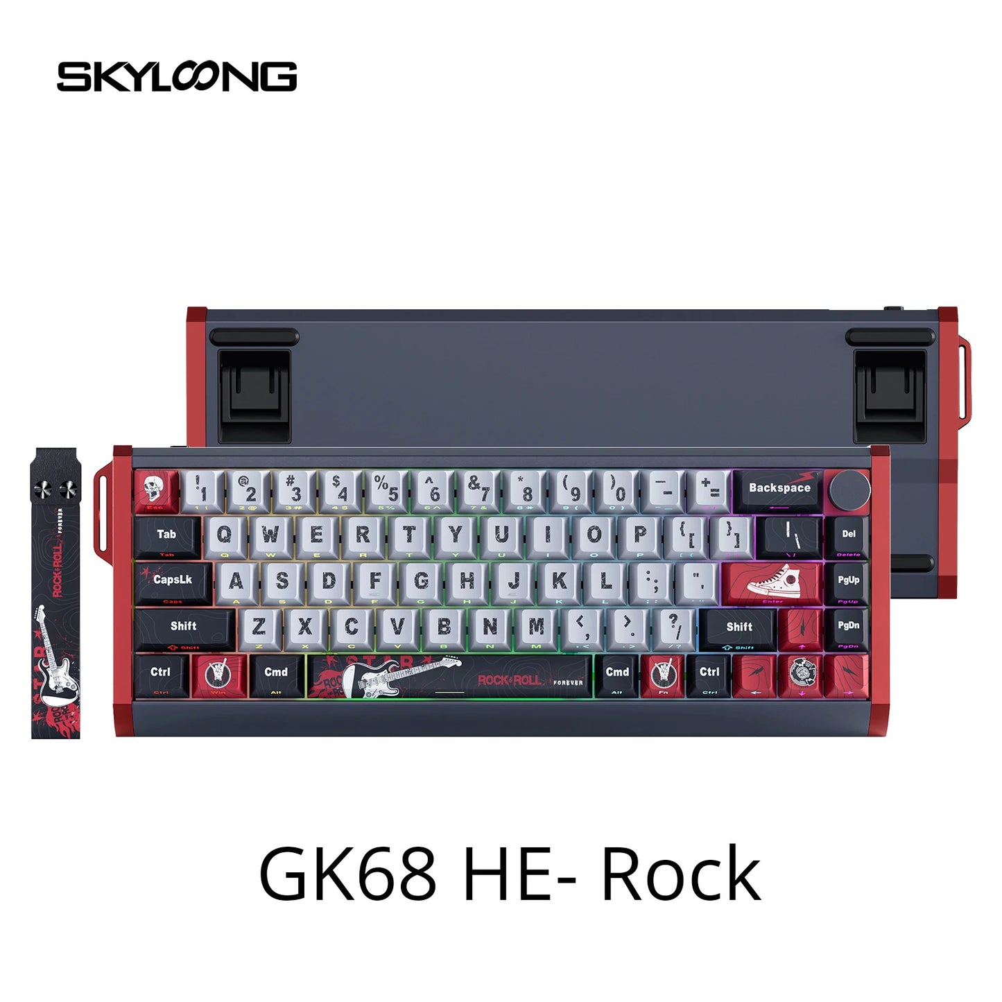 Teclado magnético SKYLOONG GK61/GK68 HE con carcasa de aluminio, 8000hz, RT0.01mm, activación rápida, teclas PBT, retroiluminación RGB y conexión por cable para gaming