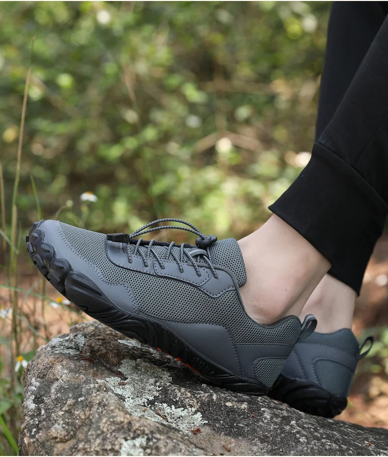 Zapatillas de senderismo para hombre, sin cordones, transpirables, para deportes al aire libre, escalada, trekking y running; antideslizantes, cómodas, calzado informal de jogging para hombre