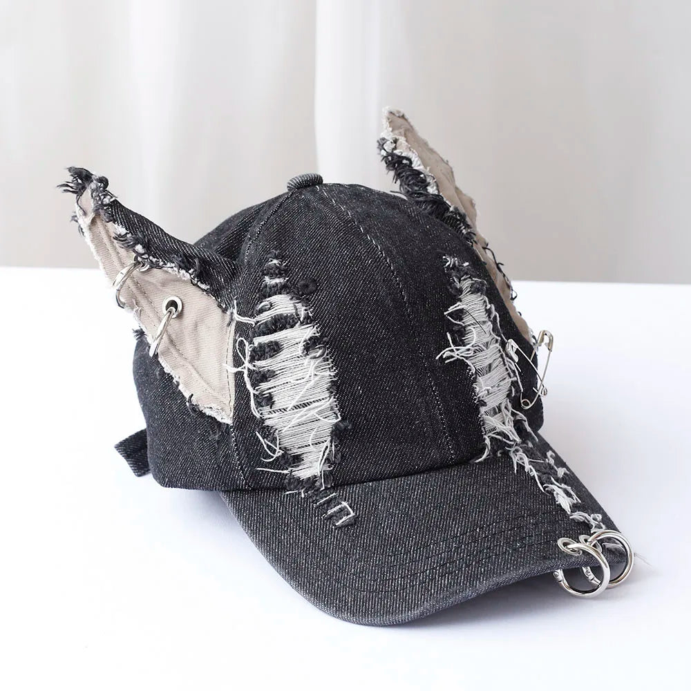 Moda Fete Blugi noi Urechi lungi de iepure Șapcă de baseball în stil cowboy Șapcă cu graffiti Hip Hop pentru femei și bărbați Șapcă de baseball pentru petreceri și echipe