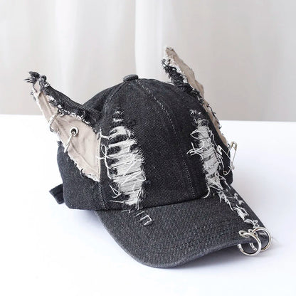Moda Fete Blugi noi Urechi lungi de iepure Șapcă de baseball în stil cowboy Șapcă cu graffiti Hip Hop pentru femei și bărbați Șapcă de baseball pentru petreceri și echipe