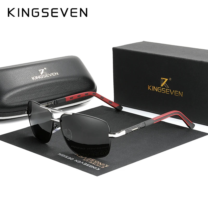 KINGSEVEN 2023 Aluminum Pilot HD Polarized Sunglasses Men Women Fashion Frame Male Sun Glasses For Driving UV400 Mirror