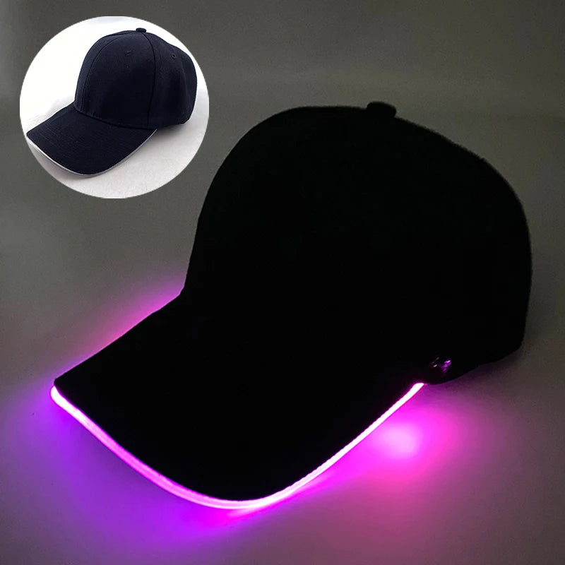 Adult Hat Led Optical Fibre Cap Hip Hot Hat NightClub Concert Masquerade Outdoor Fun Event Supplies Rap Summer Hat