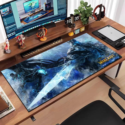 World Of Warcraft Wrath Of The Lich King Mouse Pad Large Anti-Slip Rubber Gaming MousePad Durable Desk Pad Thick Seam Edge Suita