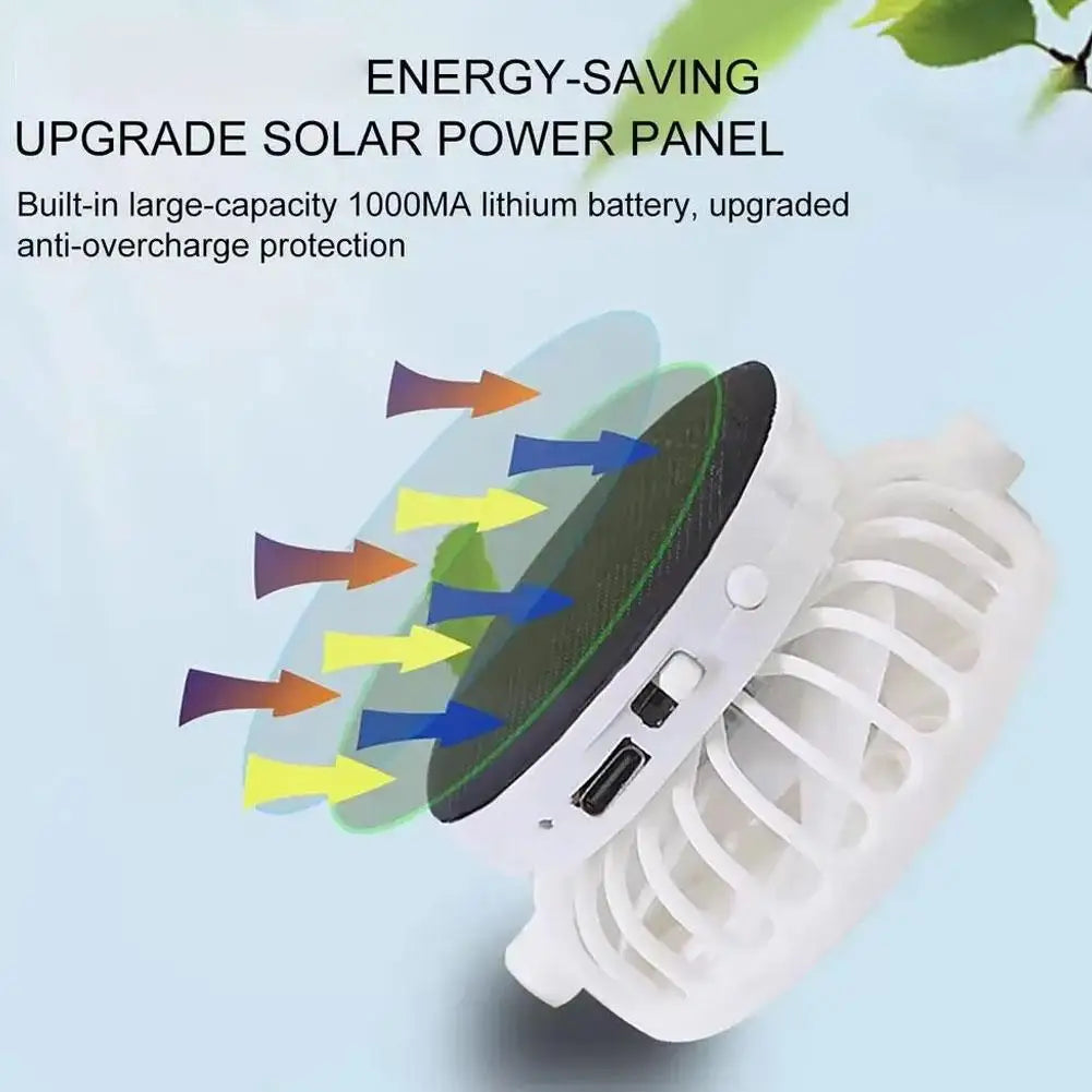 Breathable Sun Hat — Solar Fan, USB Charging