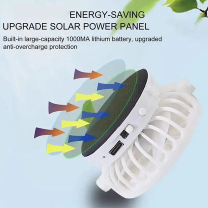 Breathable Sun Hat — Solar Fan, USB Charging