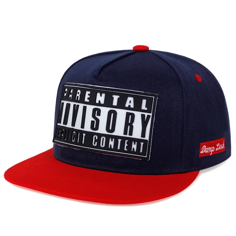 Flat Bill Visor Trendy Patch Snapback Hat Hip Hop Color Block Baseball Cap Unisex Lightweight Sunscreen Dad Hats For Women Men