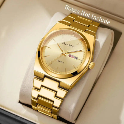 Luxury Mens Calendar Quartz Wristwatches Fashion Men Business Watches Clock Gift Reloj Hombre（Without Box）