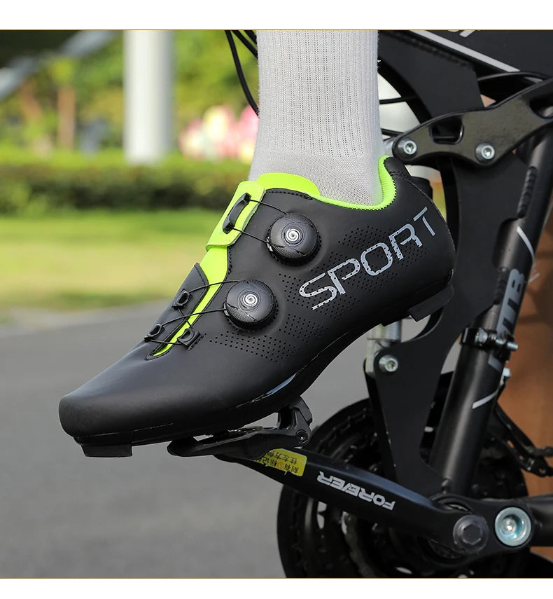 Zapatillas de ciclismo ultraligeras, transpirables y ligeras, con suelas rígidas compatibles con SPD para entrenamiento y competición en bicicleta de carretera y montaña