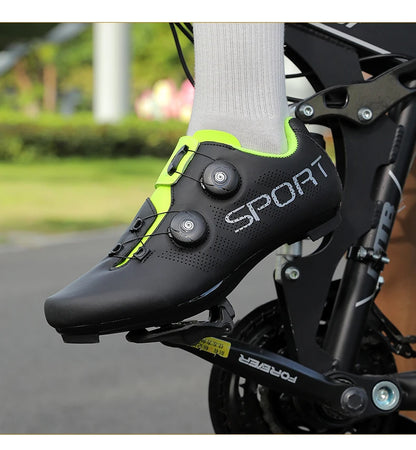 Zapatillas de ciclismo ultraligeras, transpirables y ligeras, con suelas rígidas compatibles con SPD para entrenamiento y competición en bicicleta de carretera y montaña