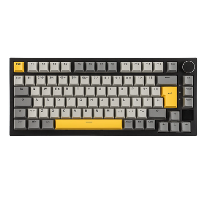 Distribución ISO-ES EPOMAKER X AJAZZ AK820 PRO 75% teclado mecánico con distribución española, cable/2.4GHz/BT, pantalla y perilla para Pc/Mac