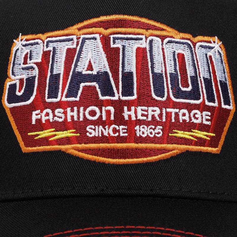 2025 New STATION1865 Truck Hat Men's Personalized Hip Hop Hat Women's Outdoor Skateboarding Hat Sunshade Baseball Hat Mesh Hat